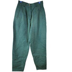 Izod Vintage 80s Green Pants Women 10 High Rise Relaxed Straight Jeans Preppy M